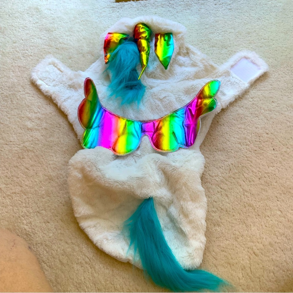 ADORABLE RAINBOW UNICORN DOG HALLOWEEN COSTUME OUTFIT SIZE MEDIUM